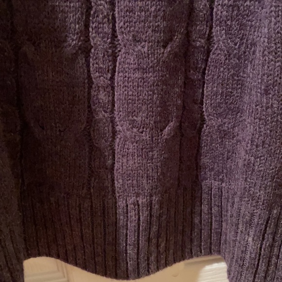 Caslon Eggplant Size L Shortsleeved Long Cardigan - Picture 5 of 7